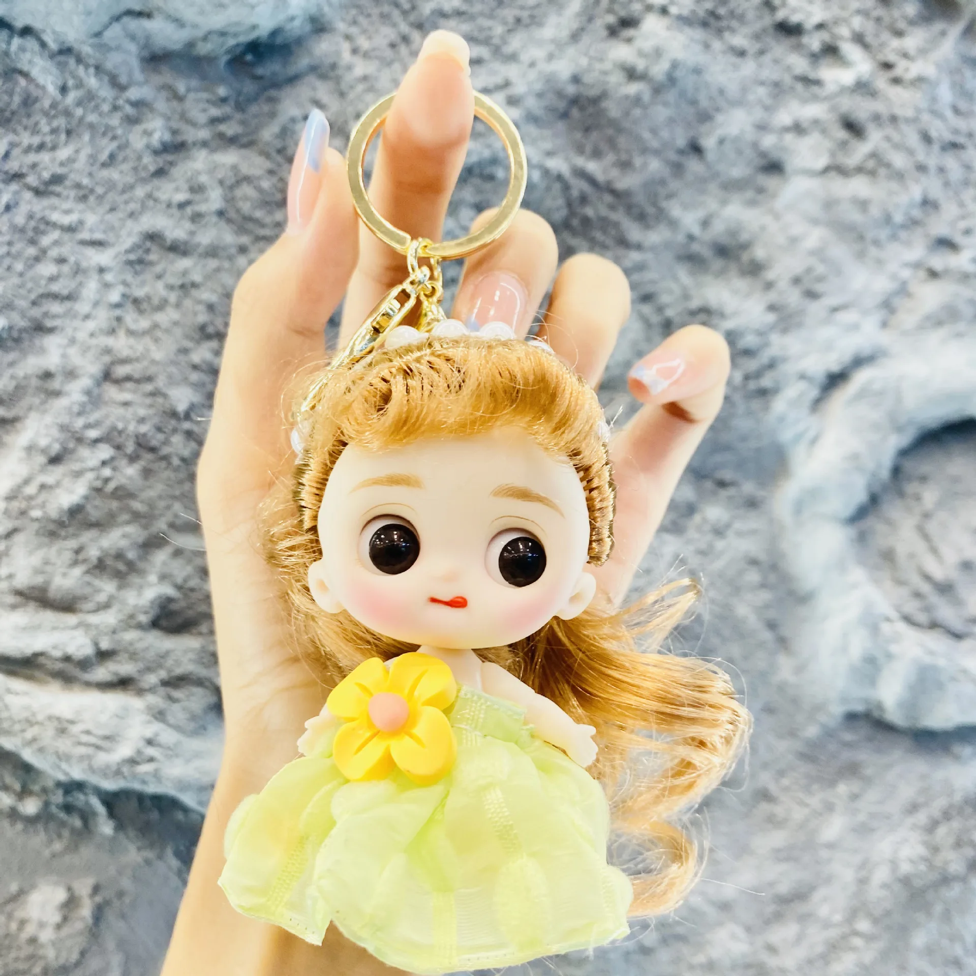Girl Princess Doll Toy Keychain Pendant Cute Flower Doll Accessories Bag Decoration Head Hands And Feet Movable Play House Toys