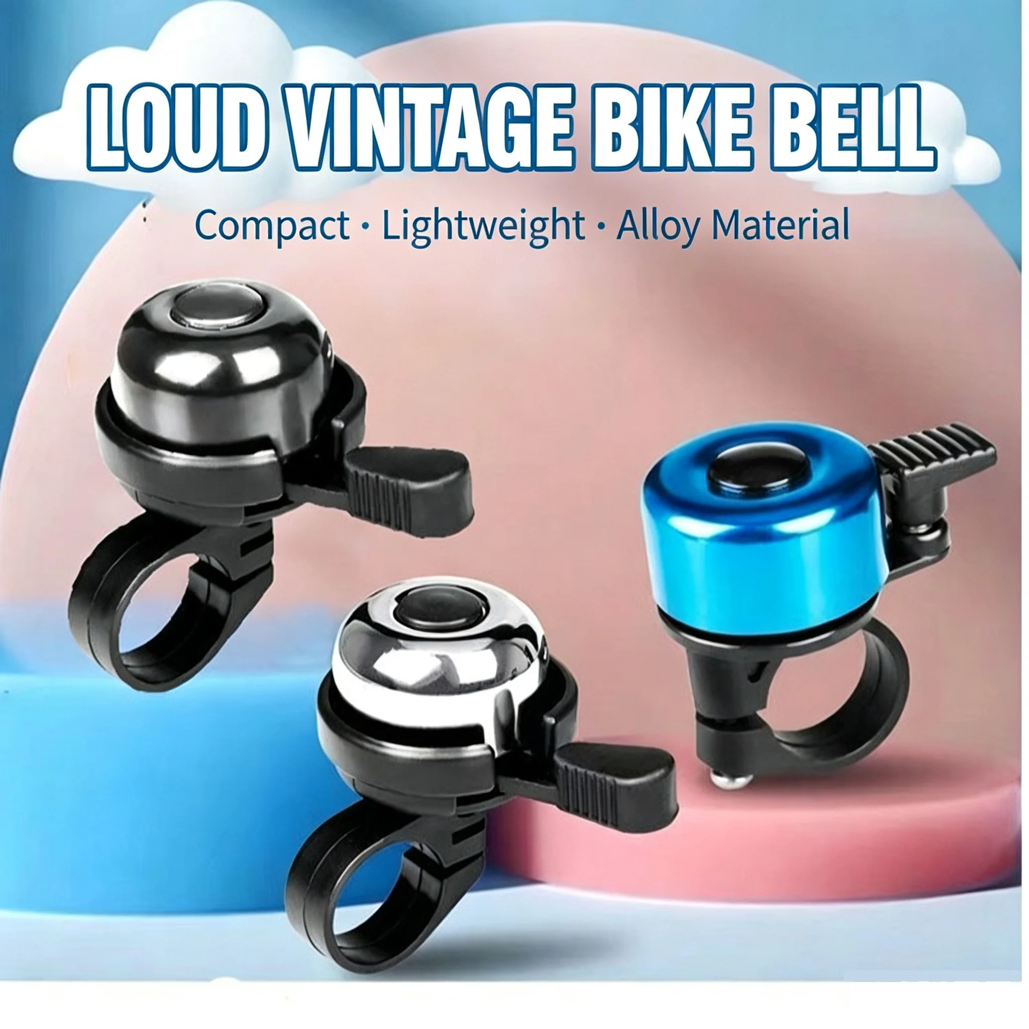 Loud Mini Bicycle Bell Waterproof Anti Rust Alloy Bike Handlebar Bell Left Right Universal Fit For Mountain Road Foldable