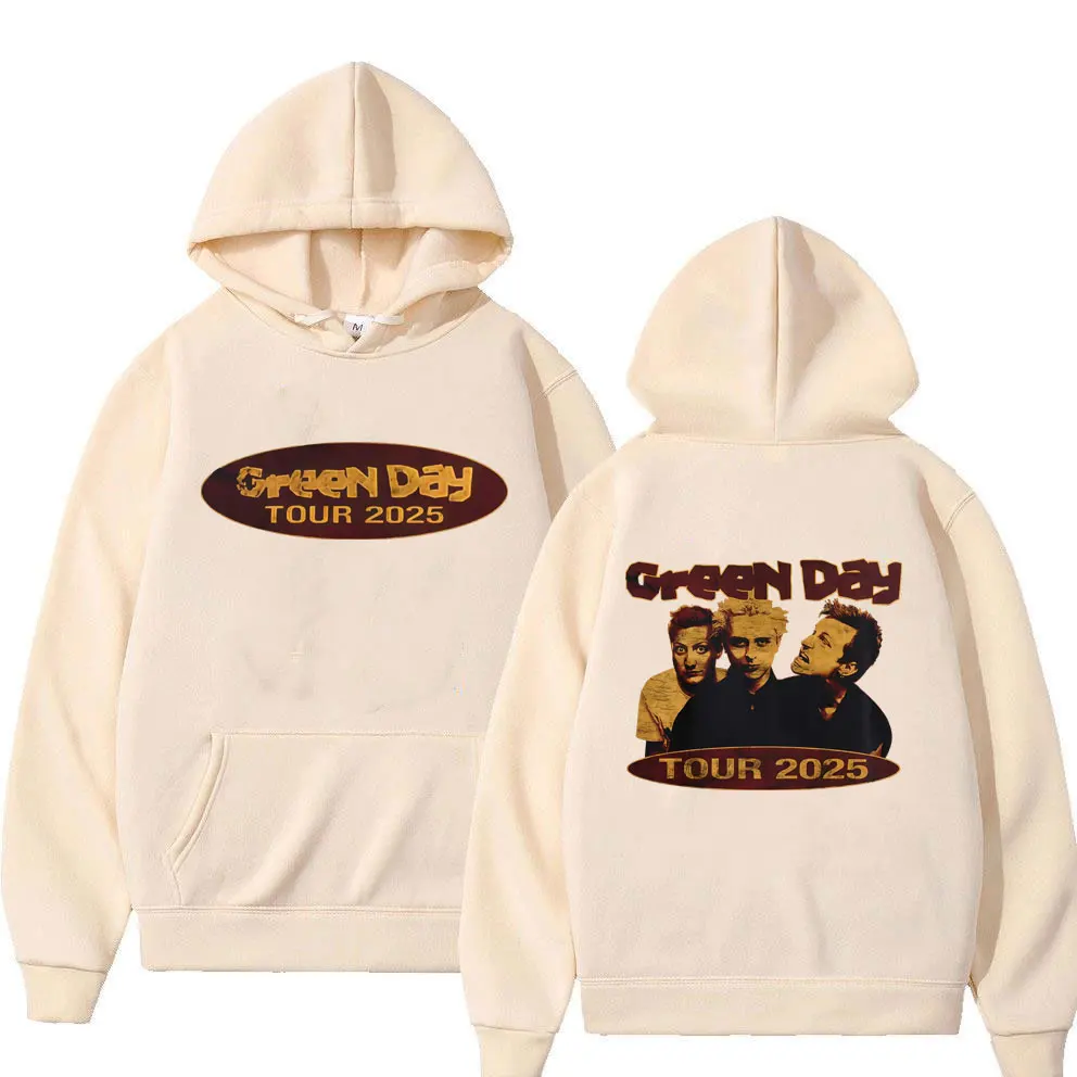 Punk Band Green Day Tour 2025 Hoodie Men Women Gothic Rock Oversized Hoodies Male Vintage Casual Fleece Cotton Hooded Tracksuit