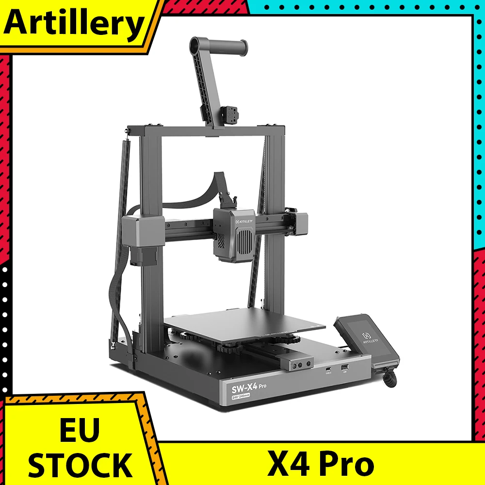 Artillery Sidewinder X4 Pro 3D Printer, 500mm/s Printing Speed, X Y-axis Linear Rail, Direct Drive Extruder, 240*240*260mm