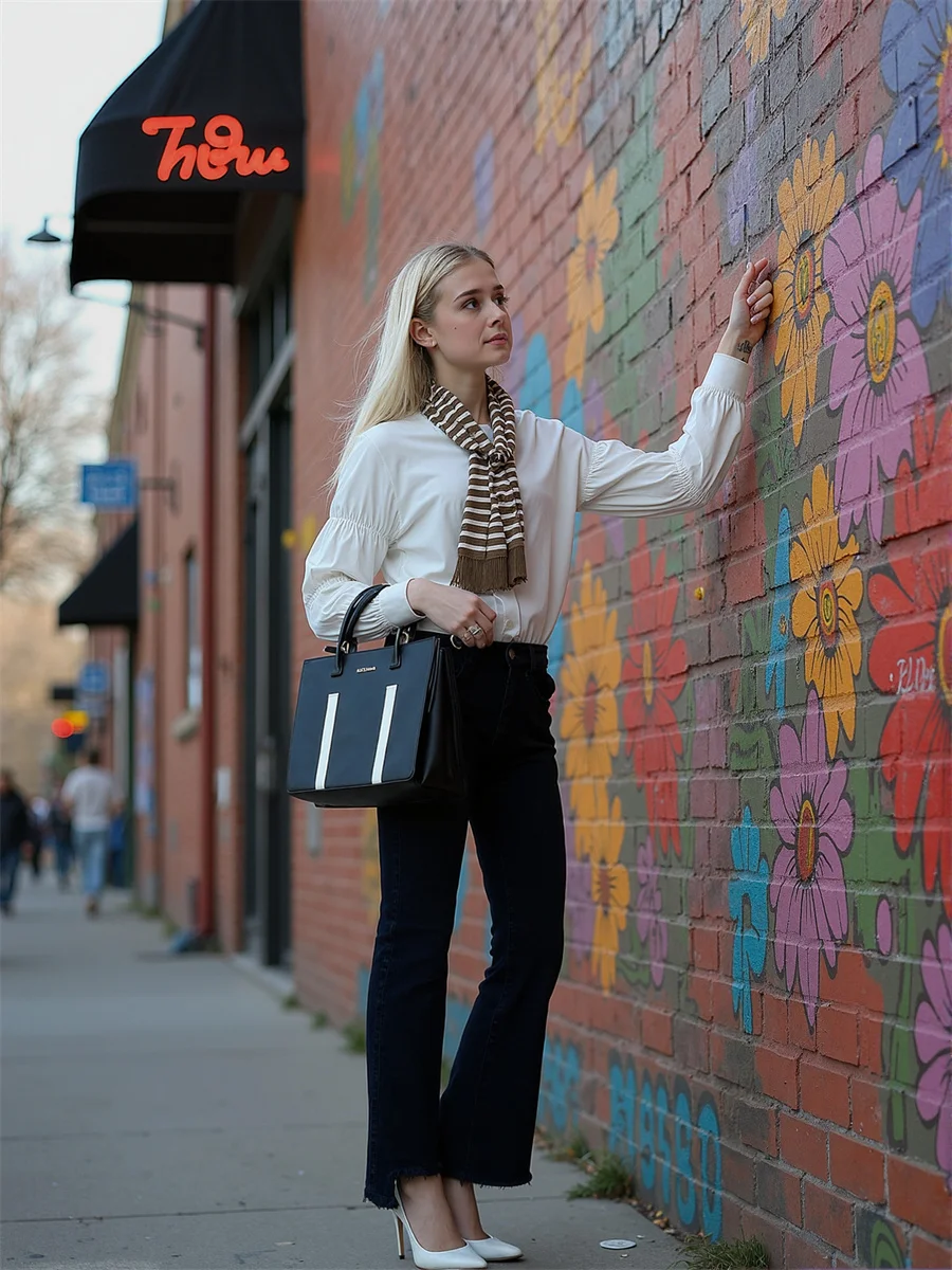 フレアヘムスリットスキニージーンズ レディース ワイドレッグ クラシックプリーツ 刺繍入り ストレッチ ハイウエスト パッチワーク ブラック ポケット付き トレンド