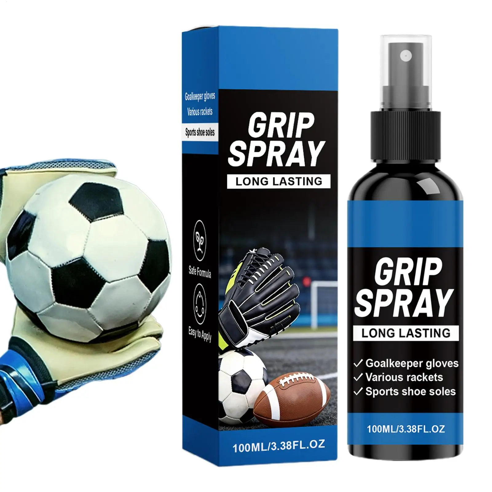 

Спрей для вратарских перчаток 100 мл, противоскользящий спрей для улучшения сцепления, универсальное средство для спорта, тренажерного зала, скалолазания и тяжелой атлетики
