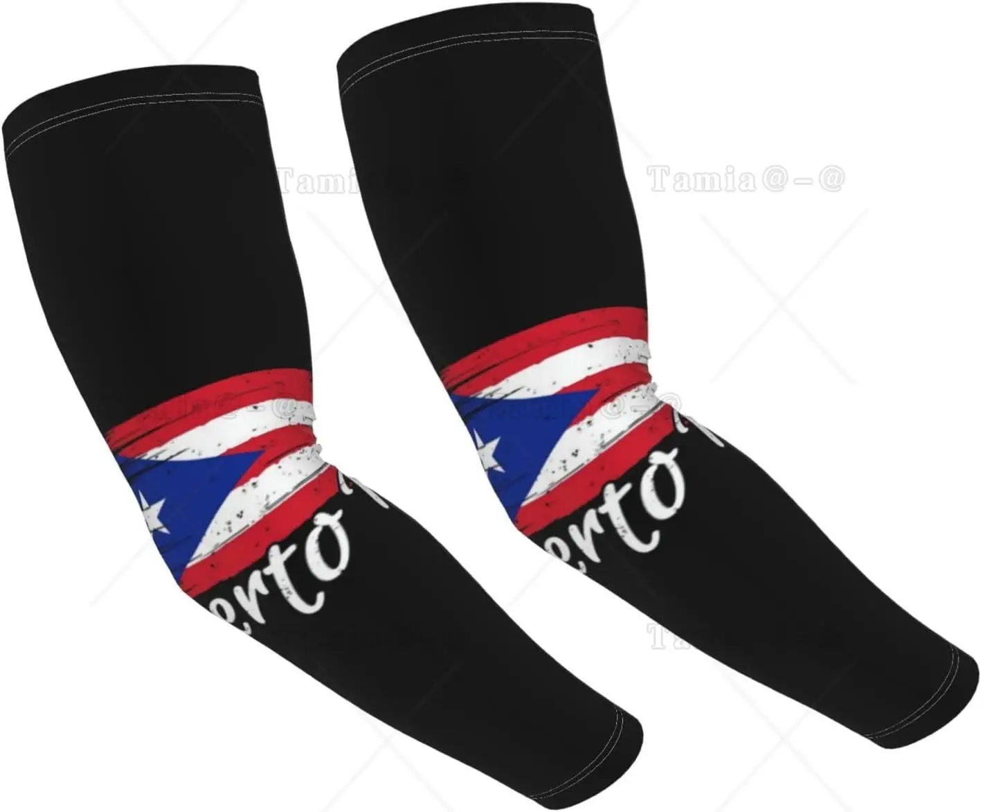 Cute Puerto Rico Flag Arm Sleeves Puerto Rican Flag Sports Sun Cooling Arm Sleeve for Women Men Cycling Hiking