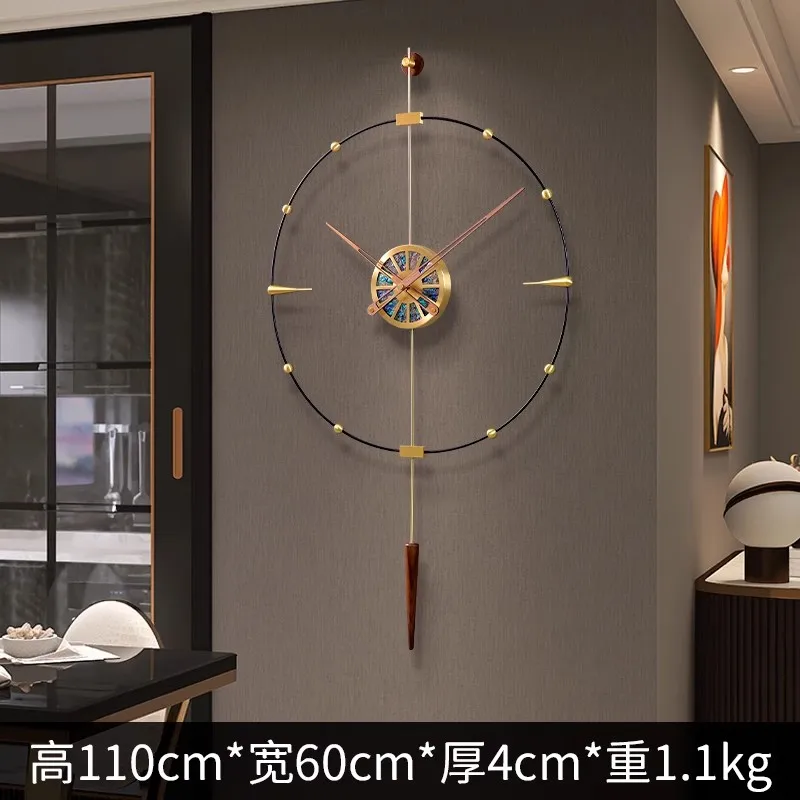 Modern Art Mural Clock Wall Wall Clocks Aesthetic Chinese Style Fashion Minimalist Restaurant Round Reloj Living Room Decoration