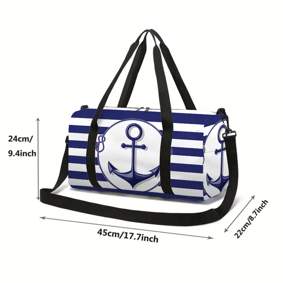 Bolsa de bagagem de grande capacidade com emblema de navio do mar para menino/menina, melhor presente, duffels de viagem de desenho animado 3d, bolsa de fitness ao ar livre para crianças