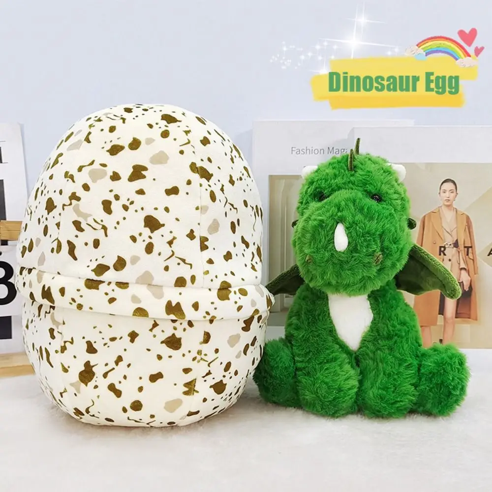 

Kawaii Plush+PP Cotton Dinosaur Egg With Wings Green Dinosaur Cuddly Toy Soft Texture Sleeping Pillow Doll Home Decoration