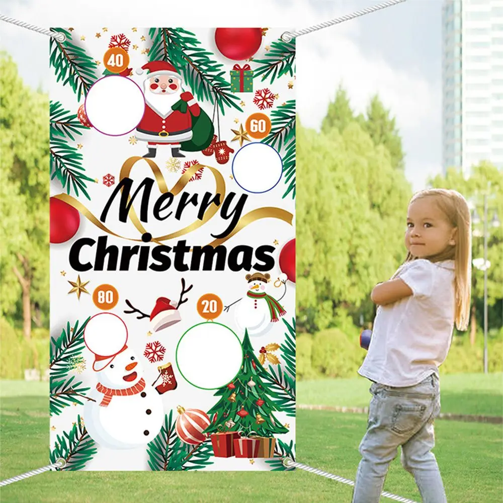 

Hot for Adults Children Party Games Safe Tossing Throwing Banner Christmas Throwing Game Flag Play Bean Bags Outdoor Toy