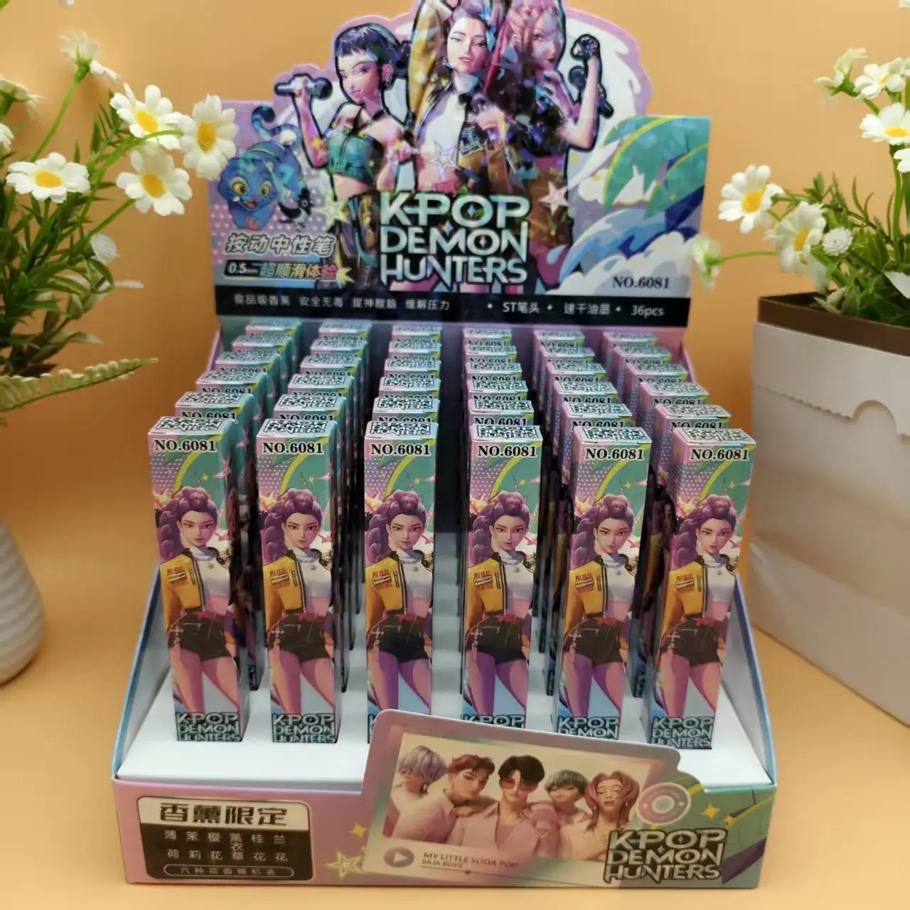 K-pop demon hunters caneta neutra 0.5 caneta preta estudante papelaria presente fragrância caneta ídolo limitado derivado