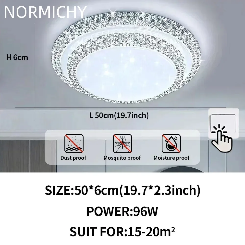 Modern Diamond Simple Design LED Ceiling Lamp White/Warm Light