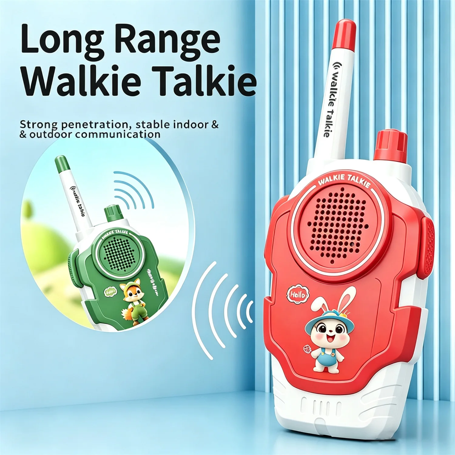 1 Pair New Kids Walkie Talkies, Family Interactive Toy for Role Play, Long Range, Easy Operation, Christmas Holiday Gift
