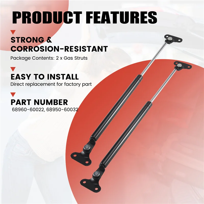 2 個リアテールゲートガスストラットサポート 53 センチメートルトヨタランドクルーザー 80 シリーズ 90-97 ガスストラット 68960-60022 68950-60032
