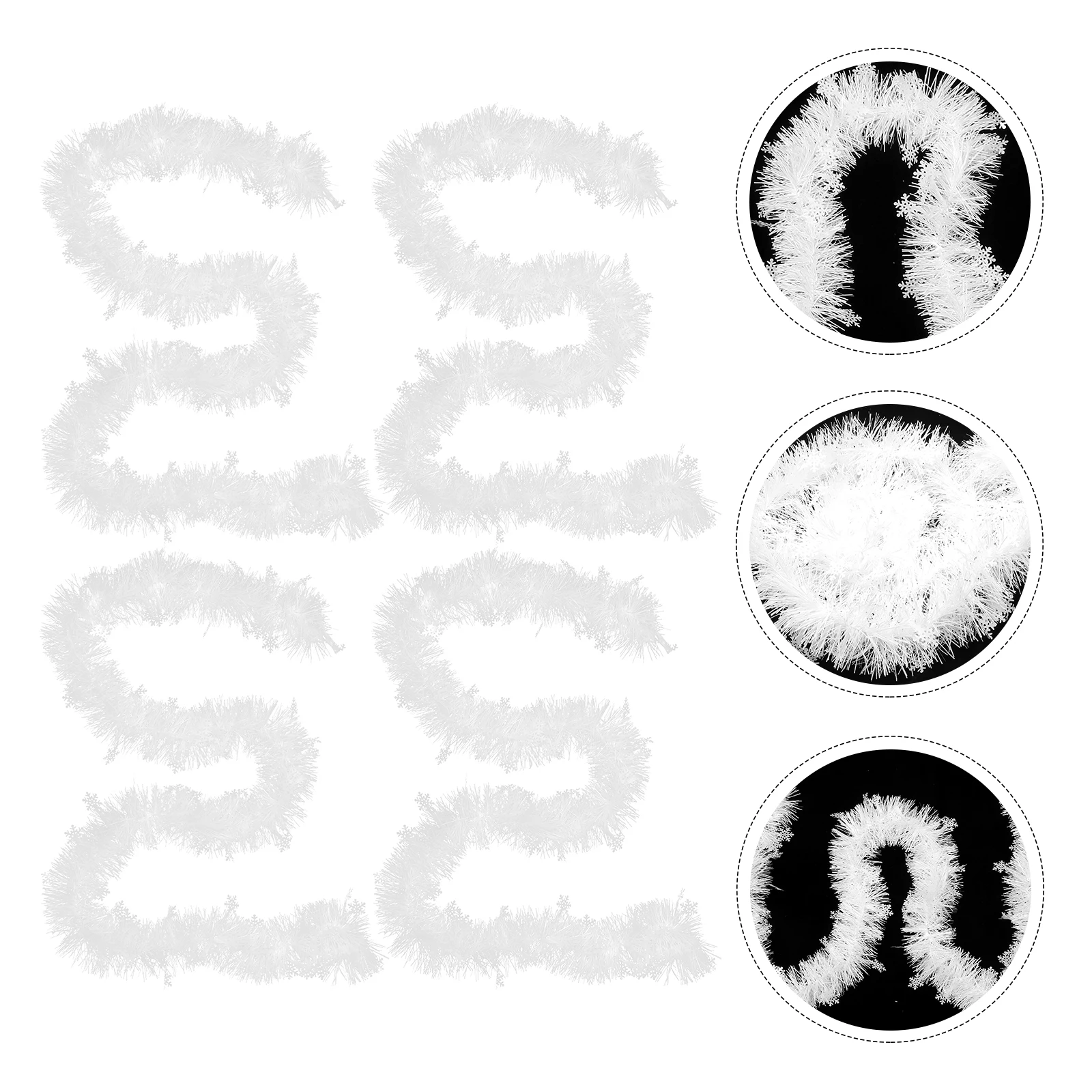 

4 Pcs Snowflakes Plastic Hanging Pendant Christmas Ribbons Tree Decorations Xmas Garland