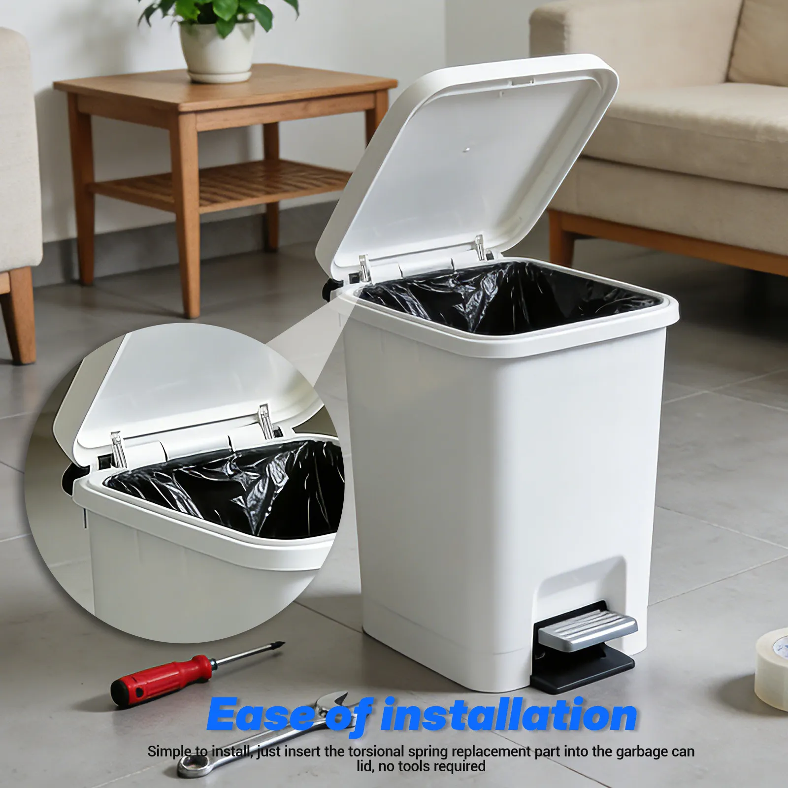 6pcs Soft Close Damper Trash Can Lid  55-59n Soft Close Damper Trash Can Lids Hydraulic Quiet-Close Mechanism Lid Support Hinge