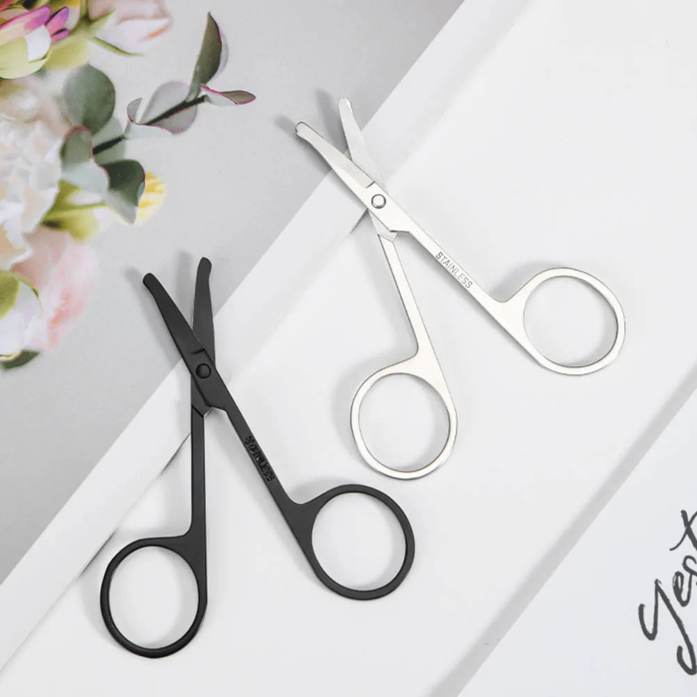 

4Pcs Facial Hair Scissors Grooming Kit Smooth Edge Nose Trimmer and Eyebrow Clipper for Men Women Portable Beauty Tool