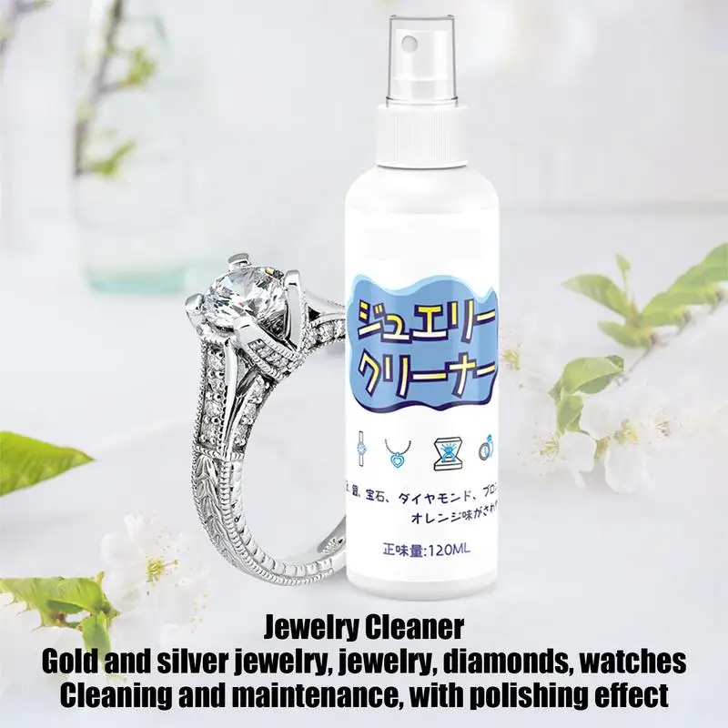 Jewelry Cleaner Liquid 120ml Quick-Action Wedding Ring Cleaner Solution Deep Cleansing Ring Cleaner Solution Pearl Cleaner Gold