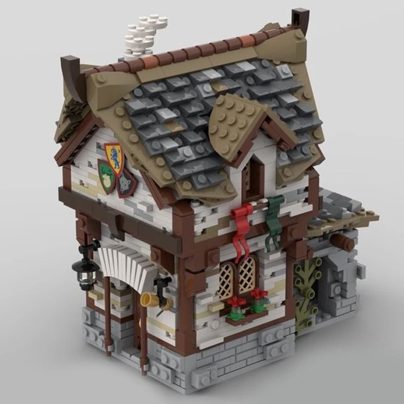 

1087PCS MOC Medieval Style Taverns Building Blocks Set City Street View Modular Architecture Model DIY Assemble Toys Kid Gift