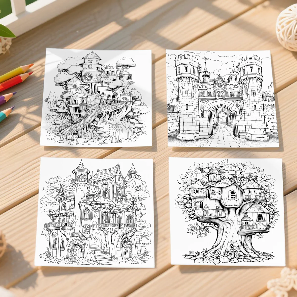  Märchenschloss-Malbuch für Erwachsene - Entspannende Magische Muster, Anti-Stress Kunsttherapie-Zeichenbuch für Fantasy-Fans – Detail 8