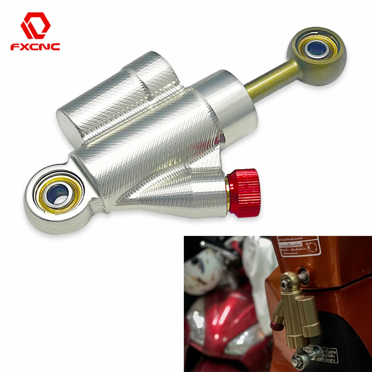 CNC Short Adjustable Off-Road Motocross Steering Damper Stabilizer Safety Control Universal for Honda CRF250R Husqvarna FS450