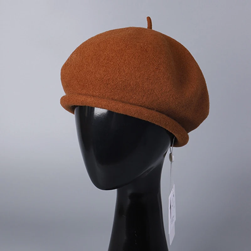 

Beret Women Winter Wool Felt Hat Warm Accessory For Autumn Outdoor Cold Weather