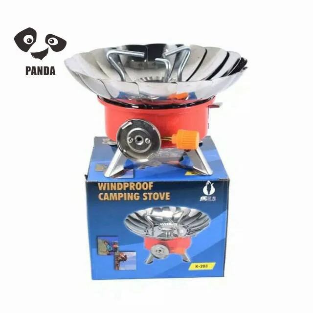 Ultralight Camping Stove Portable Mini Outdoor Folding Metal Camping Gas Stove Cooker Windproof Furnace Burner