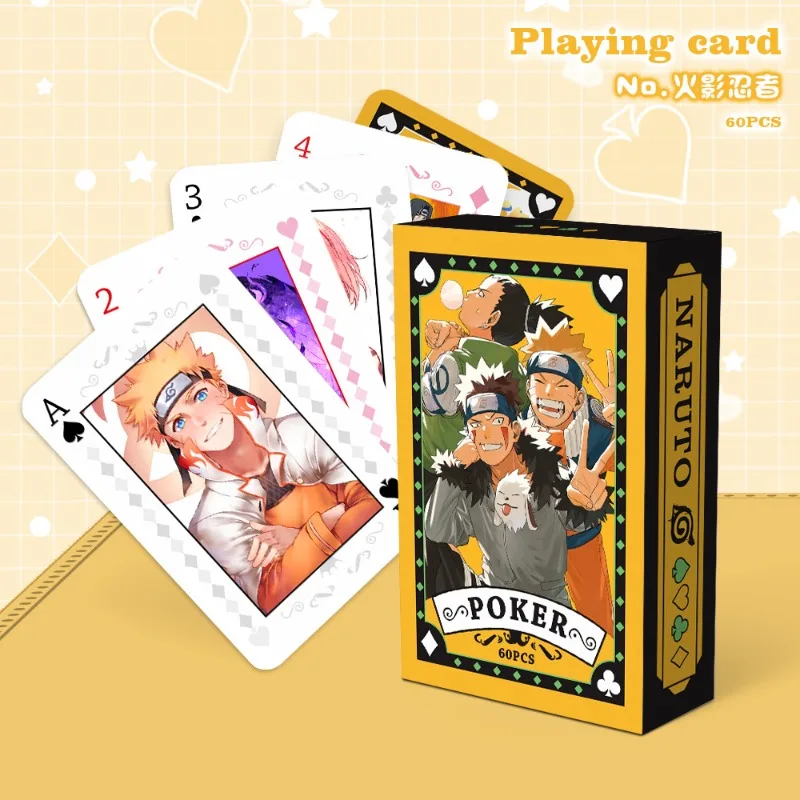 New cartoon coated paper playing cards Naruto Navigation King peripheral card entertainment interactive board game toys