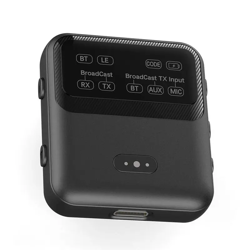 t23c-audio-transceiver-bt54-broadcast-1tx-to-100-rx-devices-supports-aac-aptx-ad-lc3-usb-aux-mic