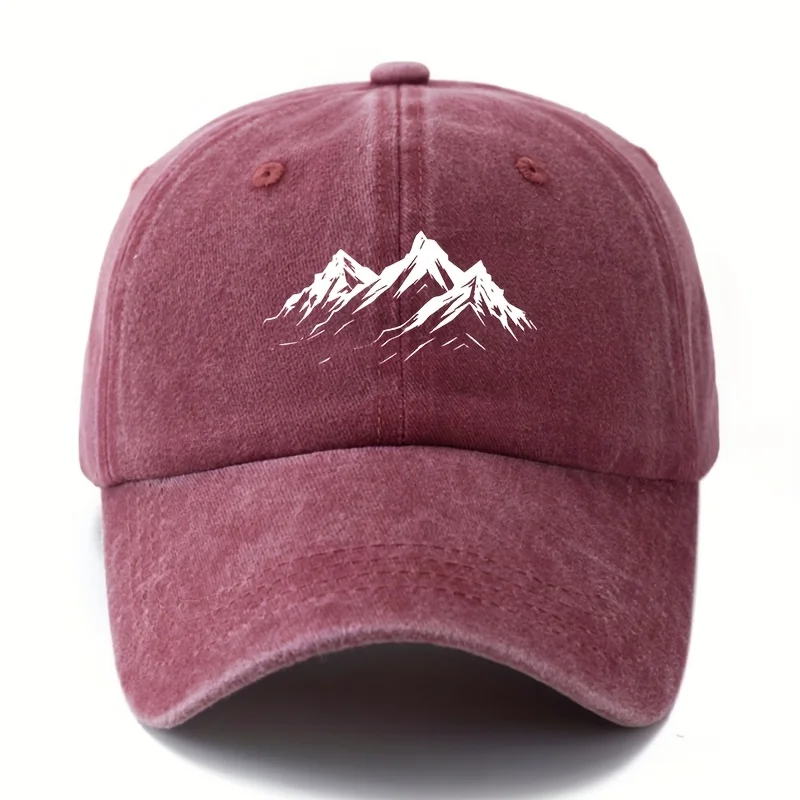 Topi Bisbol Gunung Cetak Pria Topi Duckbill Ringan Pelindung Matahari Petualangan Luar Ruangan Gaya Klasik, Topi Sopir Truk.