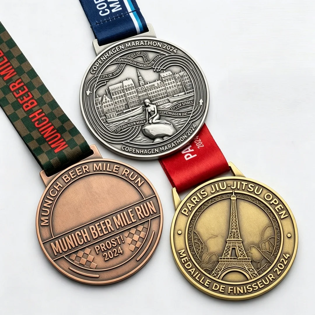 Medallas Deportivas Personalizadas de Esmalte, Diseño Personalizado para Maratón, Natación, Karate, Voleibol, Grappling, Ciclismo, Baile, Medallas Metálicas