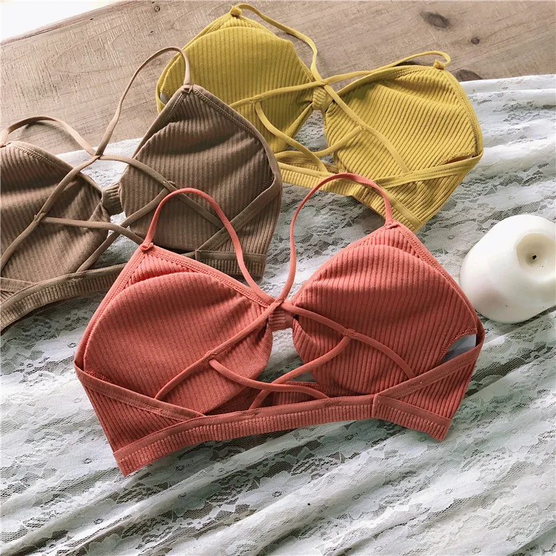 Sexy Cross Bra Tube Top Bralette Women Crop Top Female Sexy Lingerie Beauty Back Intimates Crop Top Seamless Padded Underwear