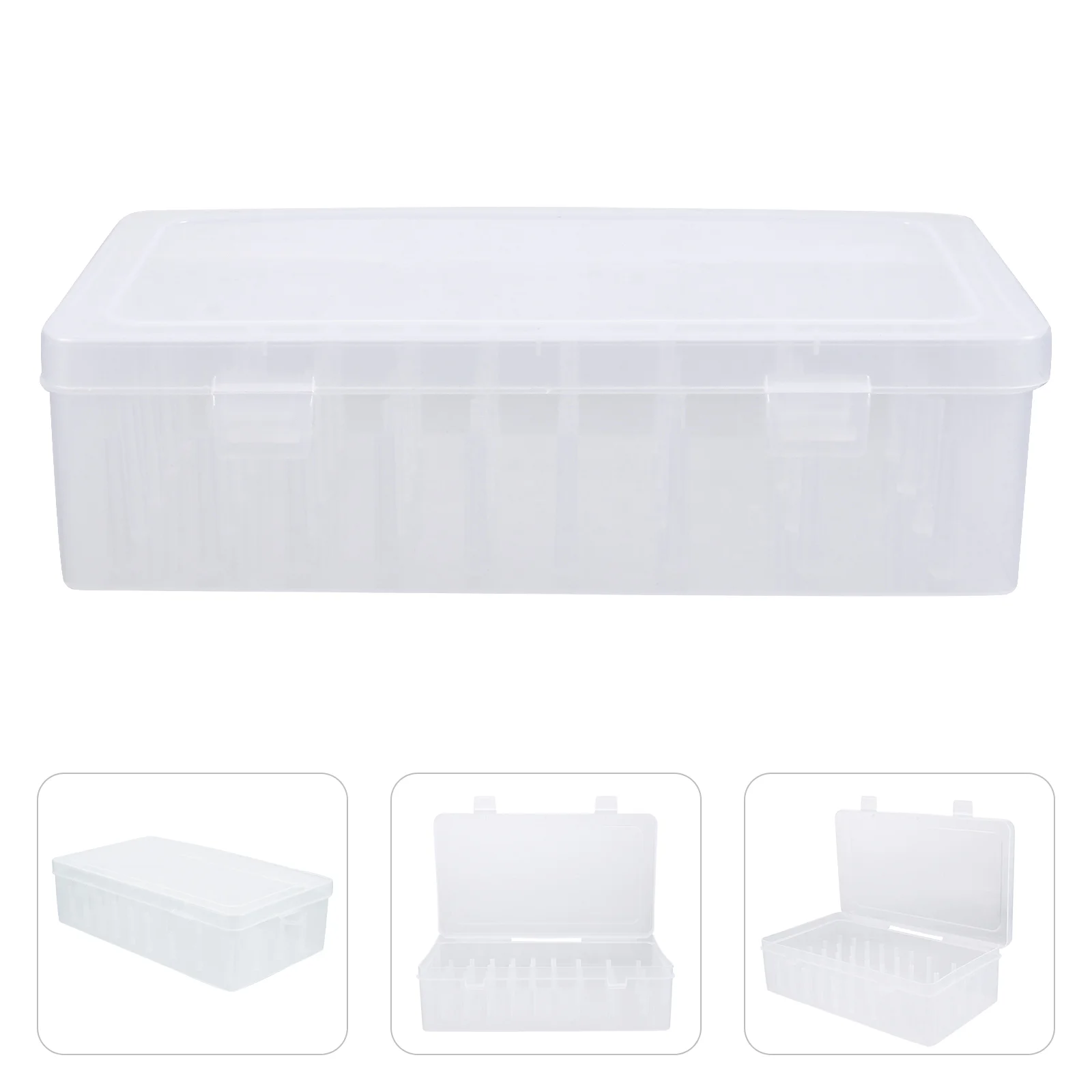 

42 Slots Large Axis Embroidery Thread Box Wire Holders for Cords Sewing Plastic Organizer Bins Spools