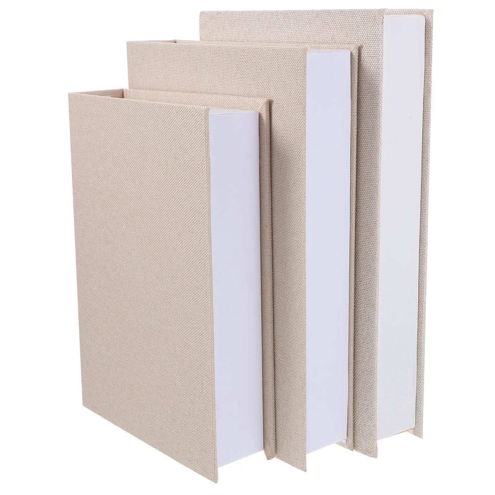 Realistic Decorative Book Box Set – 3pcs Vintage Faux Book Storage for Shelf, Desk & Coffee Table Decor