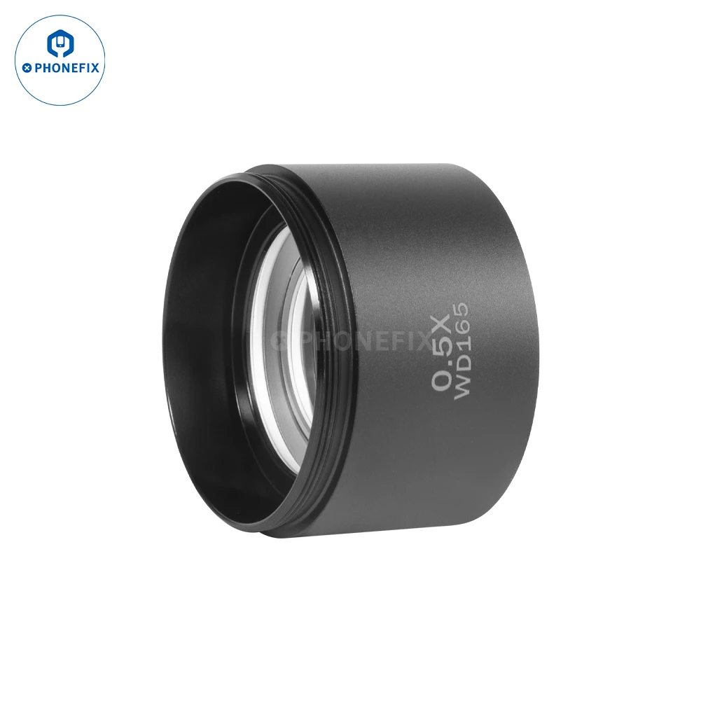 0.3X 0.5X 0.7X 2X 1X Barlow Lens Auxiliary Objects Lens  WD165 Mounting Thread Glass Lens For Stereo trinocular Microscope Part
