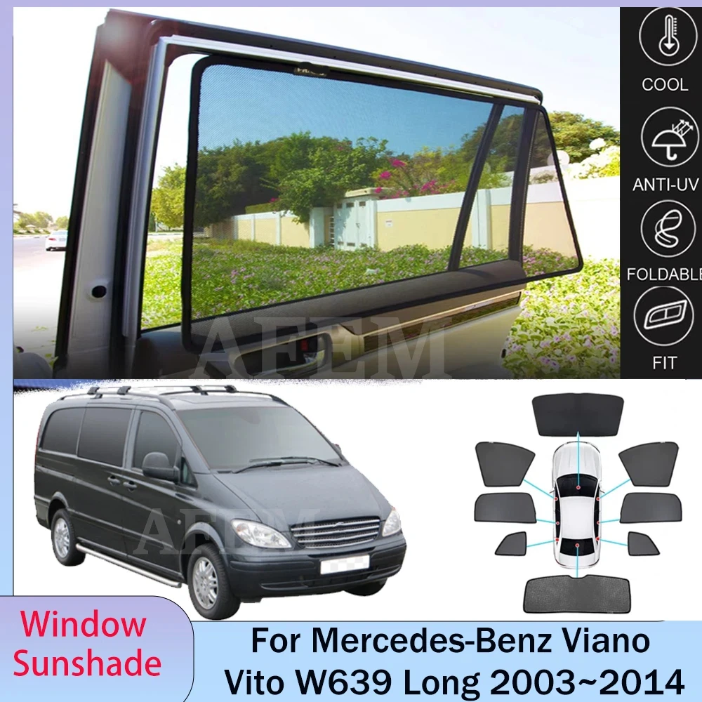 Auto-Sonnenschutz für Mercedes-Benz Viano Vito W639 Long 2003~2014 2010 Dachfenster Windschutzscheiben-Sonnenschutz Parasol Zubehör