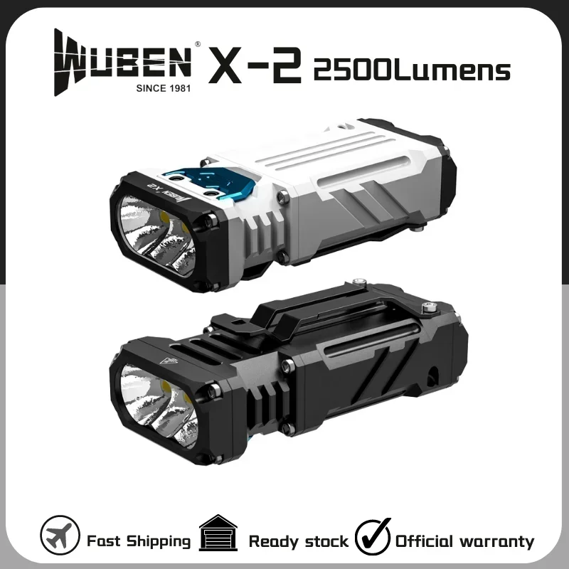 WUBEN X-2 Type-C Rechargeable Ultra-Compact Flashlight 2500Lumens 6 Lighting Modes Troch Light