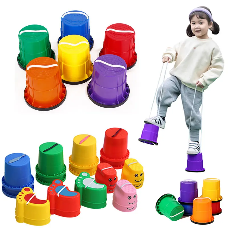 Children Sensory Integration Training Toys Rainbow Stilt Walking Balance Activity Games Parish Sports Teaching Aids For Kids