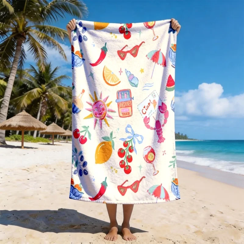 Newest Beach Sand Towel Sleeping Koala Moon Pink Butterfly Beach Towel Soft Microfiber Bath Towel Quick Dry Travel Towel