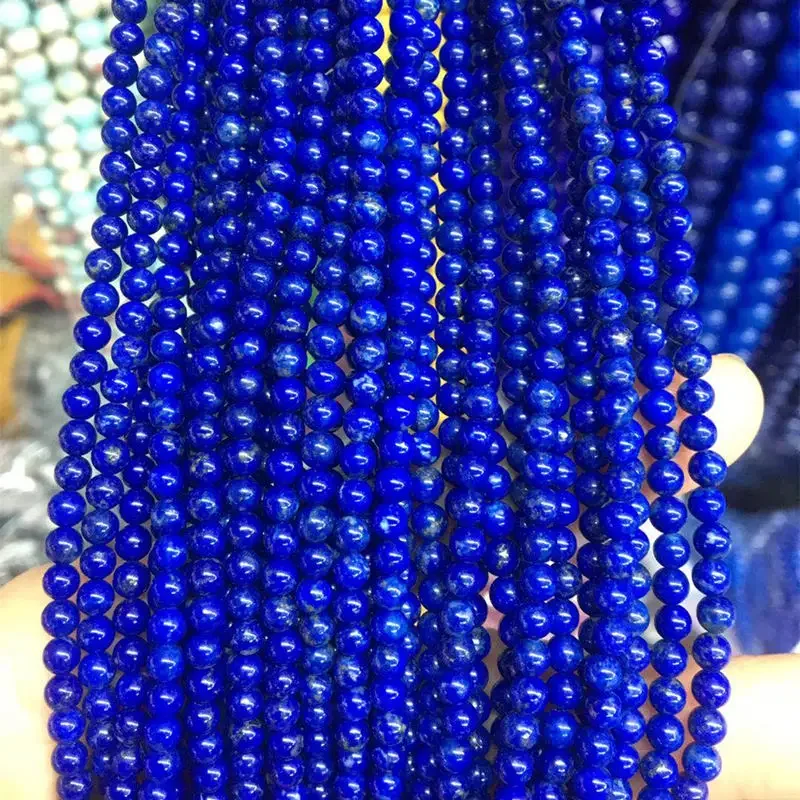 

4mm Round Natural Stone Blue Lapis Lazuli Jaspers AA+ Loose Spacers Beads Fit Diy Necklace Bracelet Jewelry Making 15inch