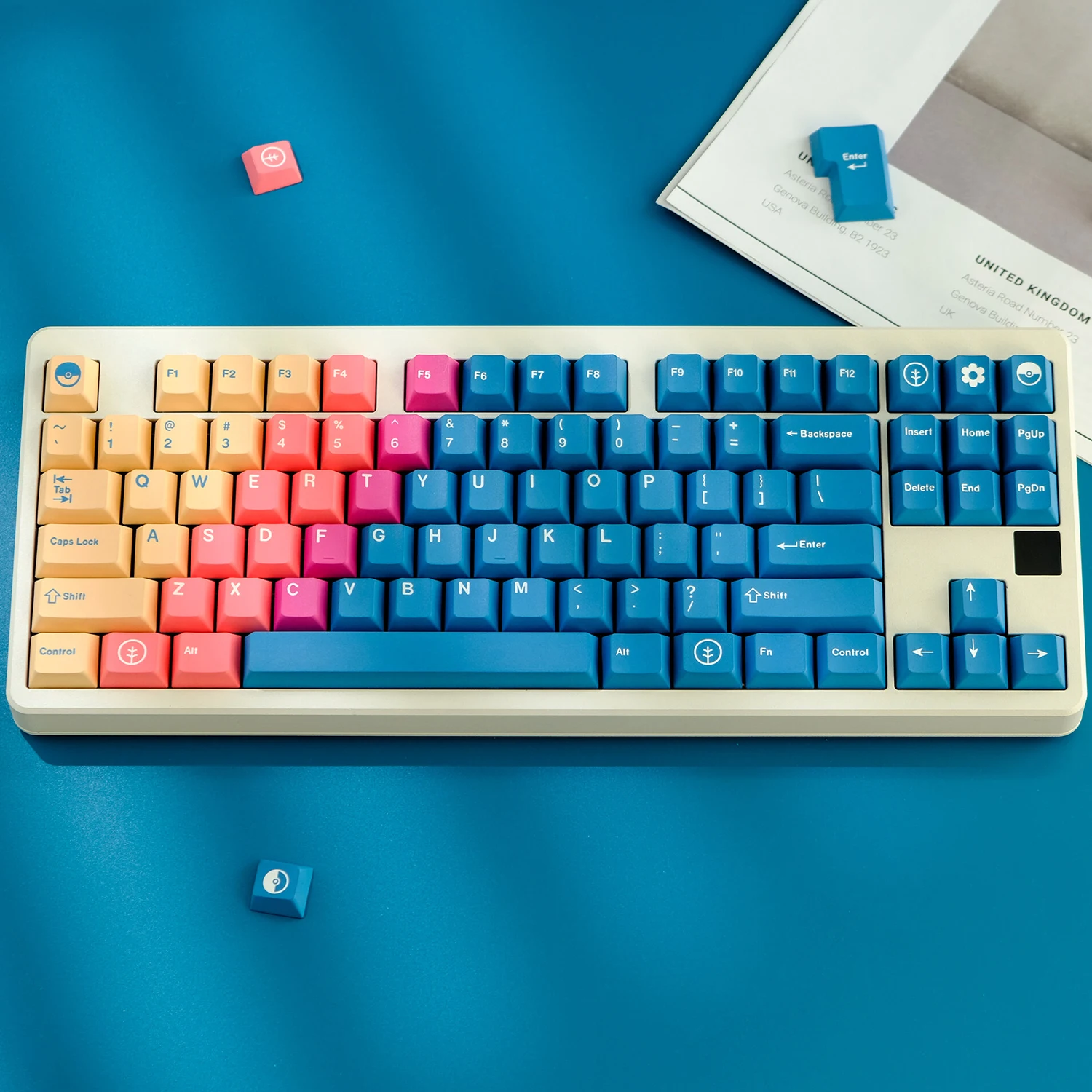 

Vilebloom Keycaps Gradient Cherry Profile PBT 5-side Dye Sublimation Mechanical Keyboard Keycap For MX Switch 61/64/68/75/84/87