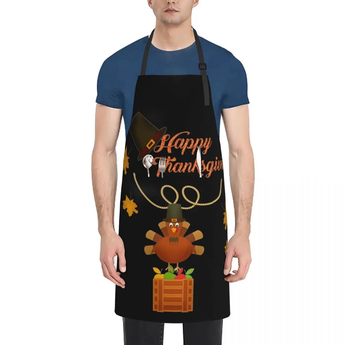 

Happy Thanksgiving Turkey Apron with pockets Kitchen Apras Man Apron