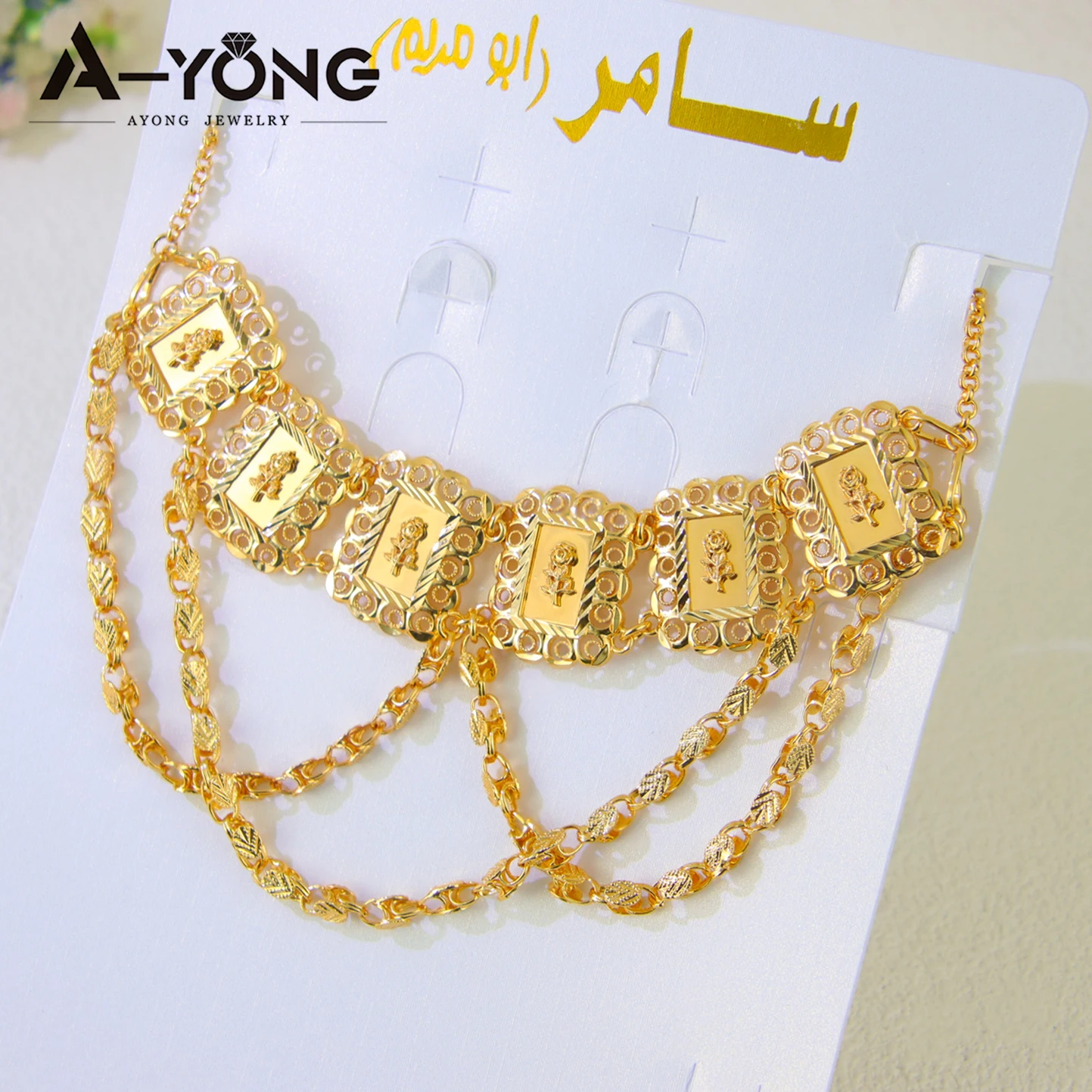

Luxury Dubai 24k Gold Jewelry Chokers Turkish Vintage Gold Plated Coins Charm Necklace Arabian Islamic Wedding Party Jewelrys