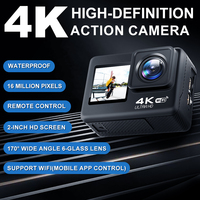 4K 60FPS Action Camera Dual Touch Screen Waterproof Sport Camera WiFi 170°Wide Angle Len Motorcycle Helmet Video Recording