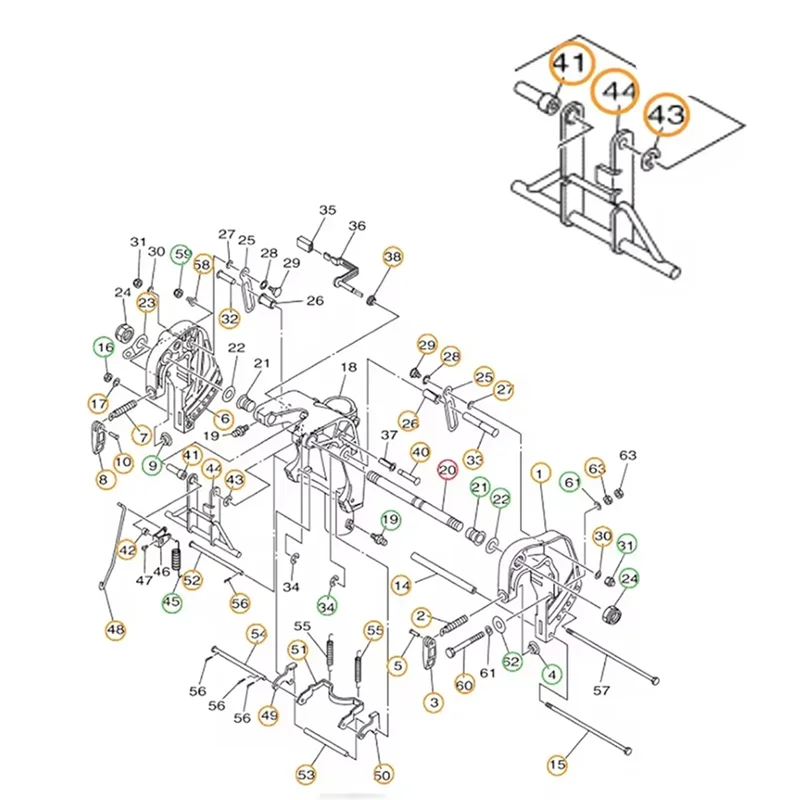 

66T-43350-02-00 Receiver Assembly For F25 E40X Boat Outboard Motor 66T433500200 66T-43350 66T-43350-01-00