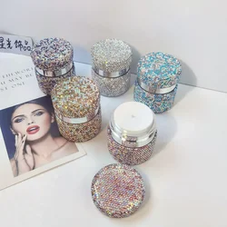 Sparkling Rhinestone Airless Cream Bottle Dispenser Empty Refillable Cosmetic Container Portable Pump Jar Vials Vacuum Bottle