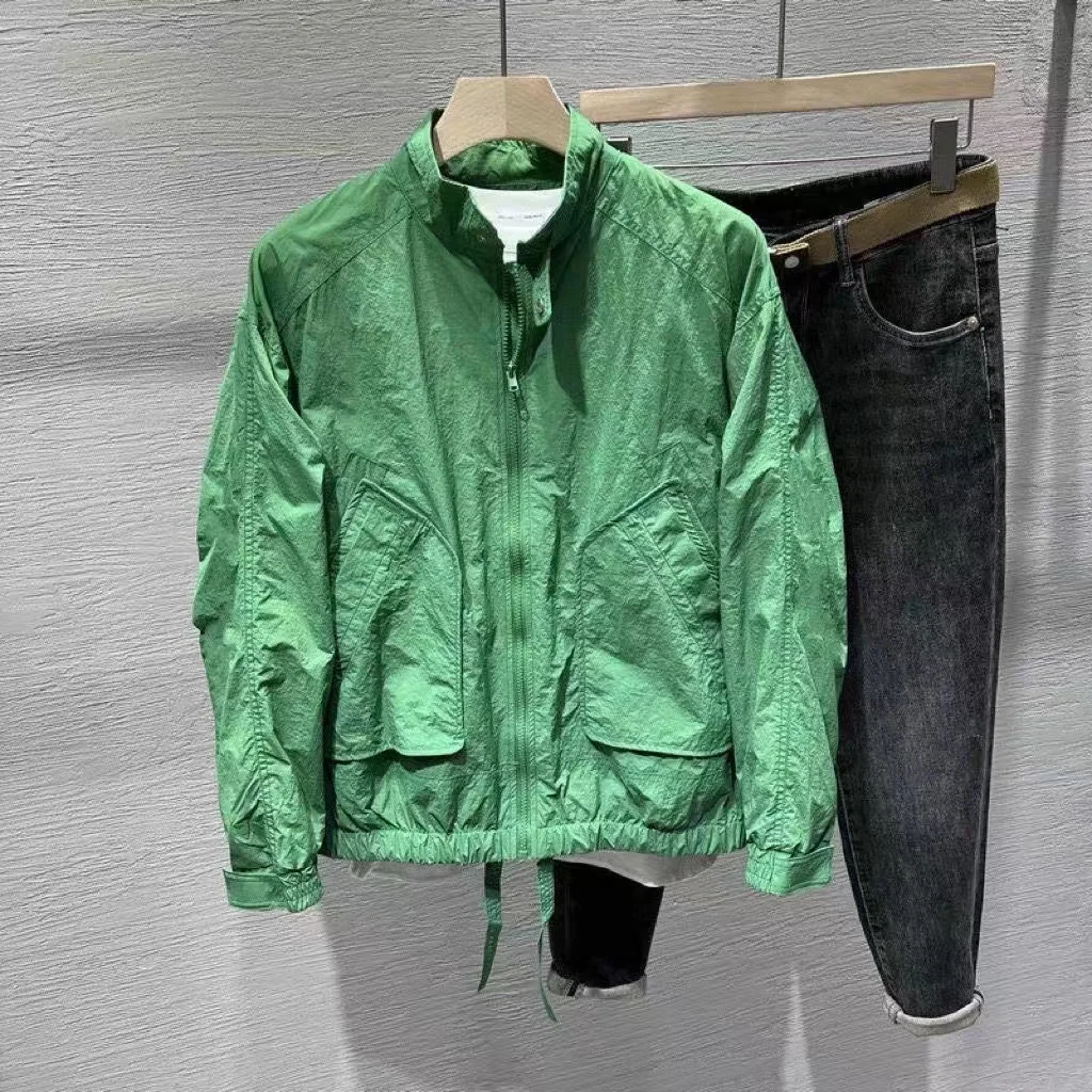 

Мужская летняя верхняя одежда из дышащего ледяного шелка 202, тонкая защита от солнца, верхняя одежда Jaet Fiing, легкая длинная свековая застежка-молния...