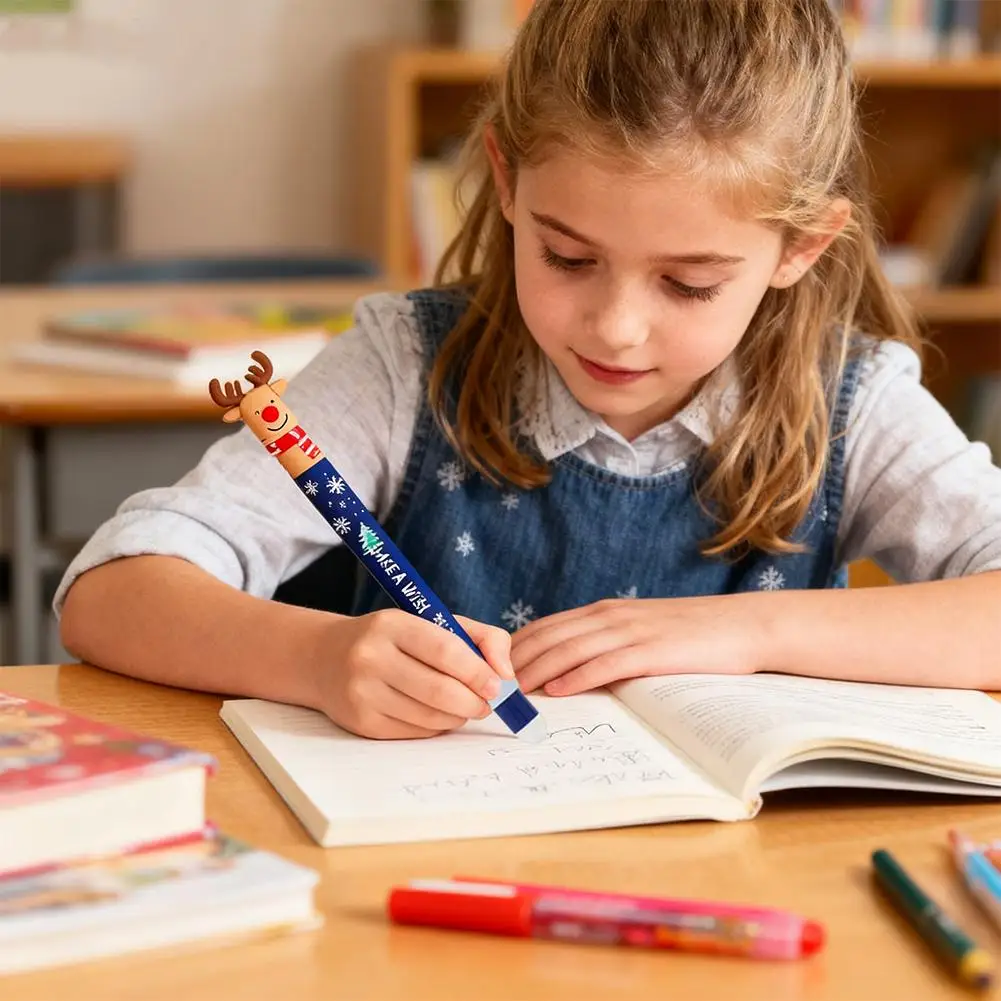 

Kawaii Christmas Pencil Cute Cartoon Erazer Head Pencil Christmas Gifts School Supplies Sketch Write Draw Stationery