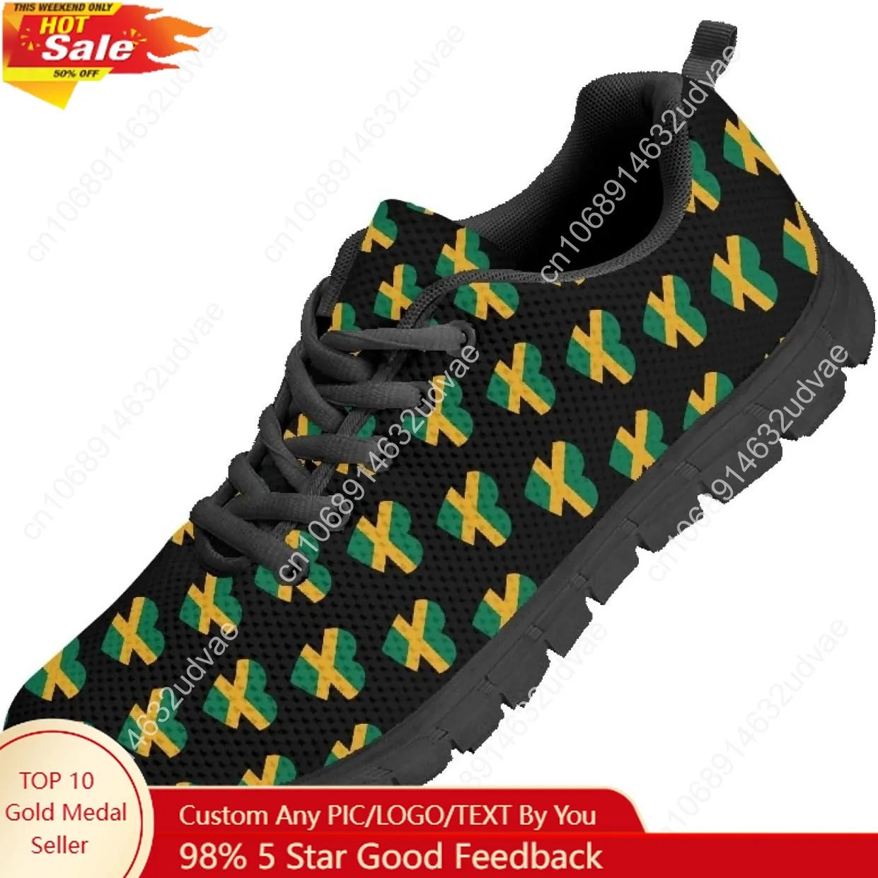 

Jamaica Flag Sneakers Man Woman Boy Girl Teenager Children Sports Shoes Lace Up Sneaker Breathable Footwear
