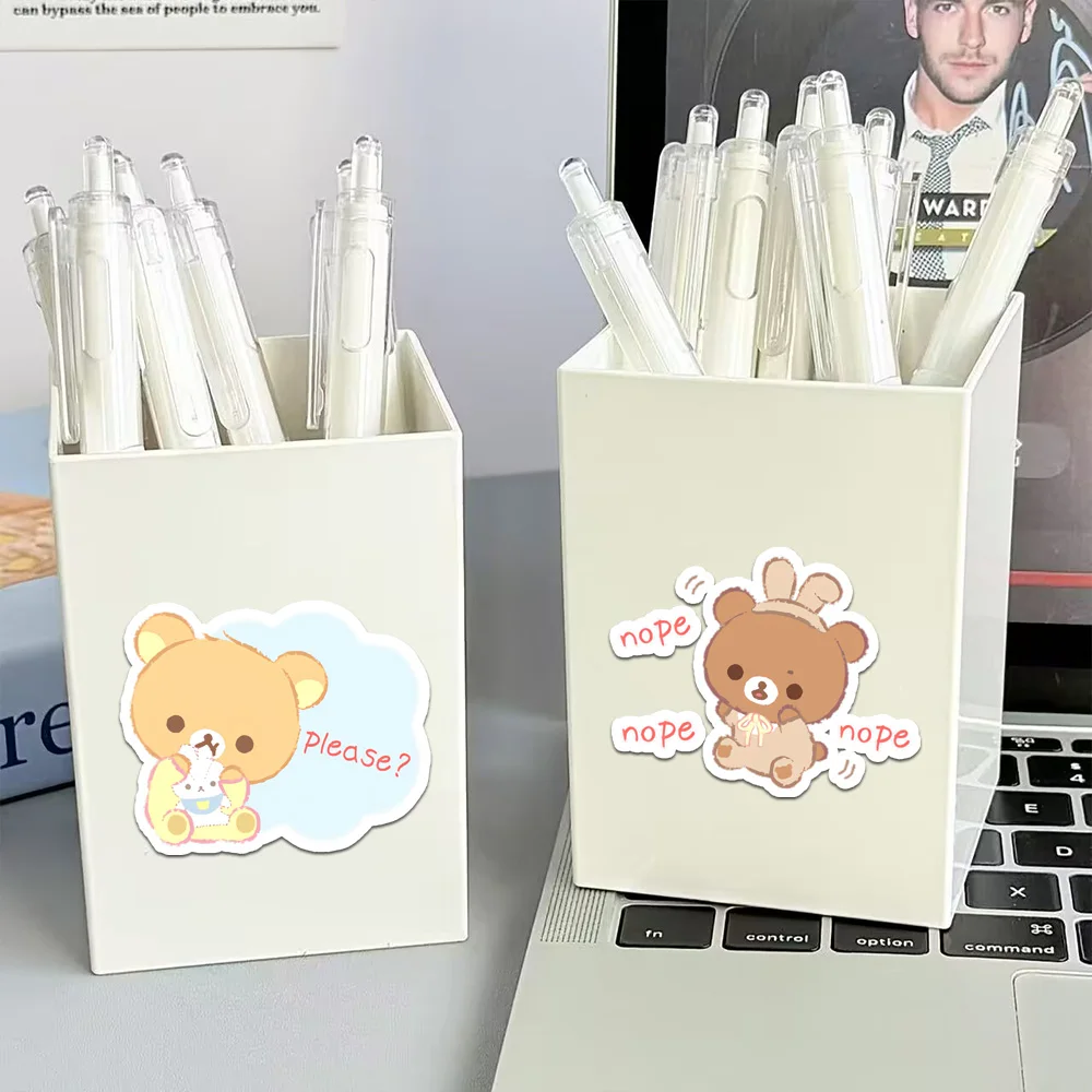 Usasabe Relax Bear Tiny Stickers Superdickes Selbstklebendes Aufkleber-Set für Tagebücher, Hochauflösendes Sticker-Paket – Detail 5