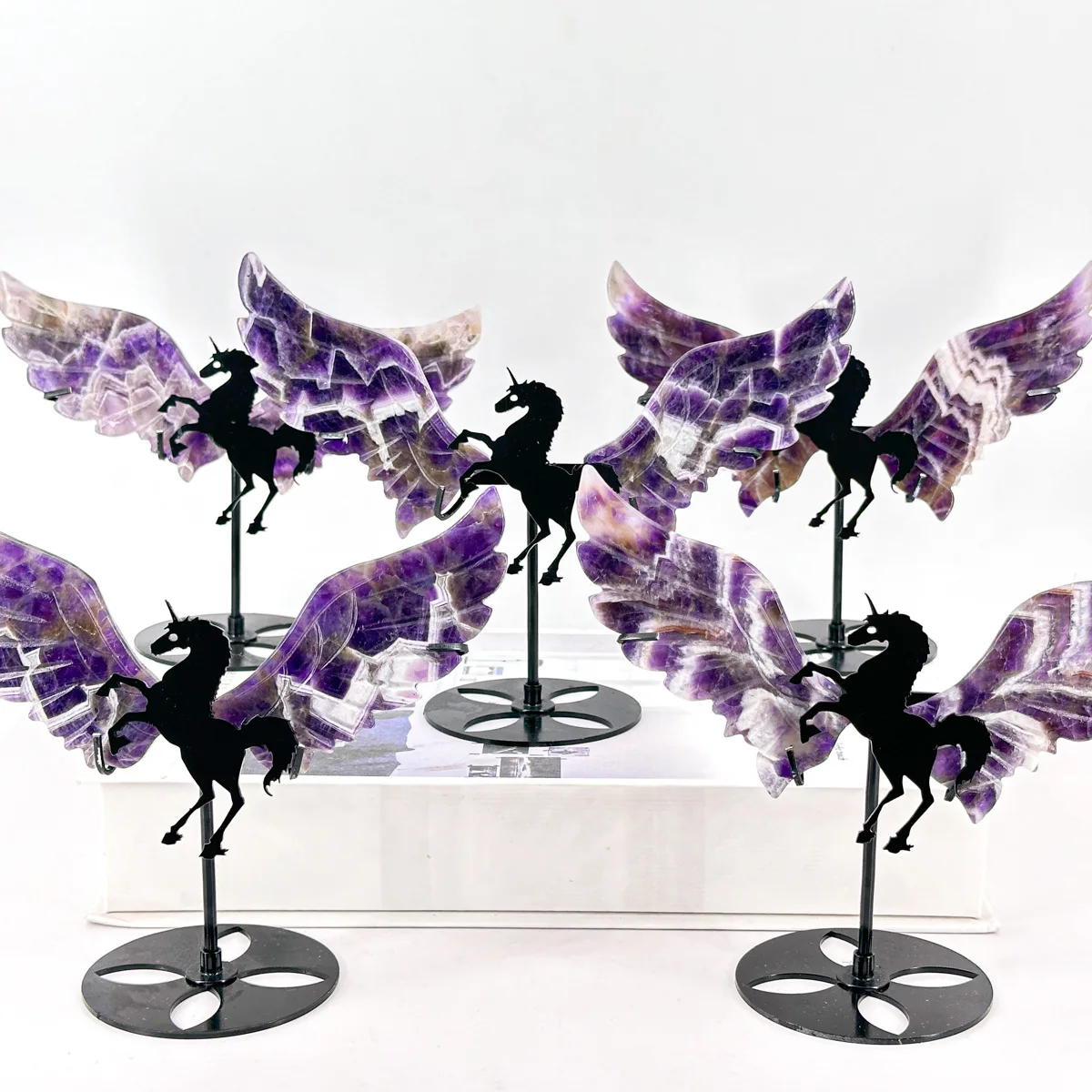 

Natural Dreamy Purple Unicorn Wings with Base Perfect for Decorating Your Home, Office or Garden Romantic Theme Home Decoration