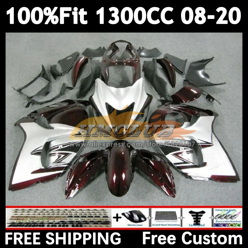 Body For SUZUKI Hayabusa GSXR1300 08 09 10 11 12 13 38No.4 dark red blk GSX-R1300 GSXR 1300 14 2015 2016 2017 2018 2019 Fairing