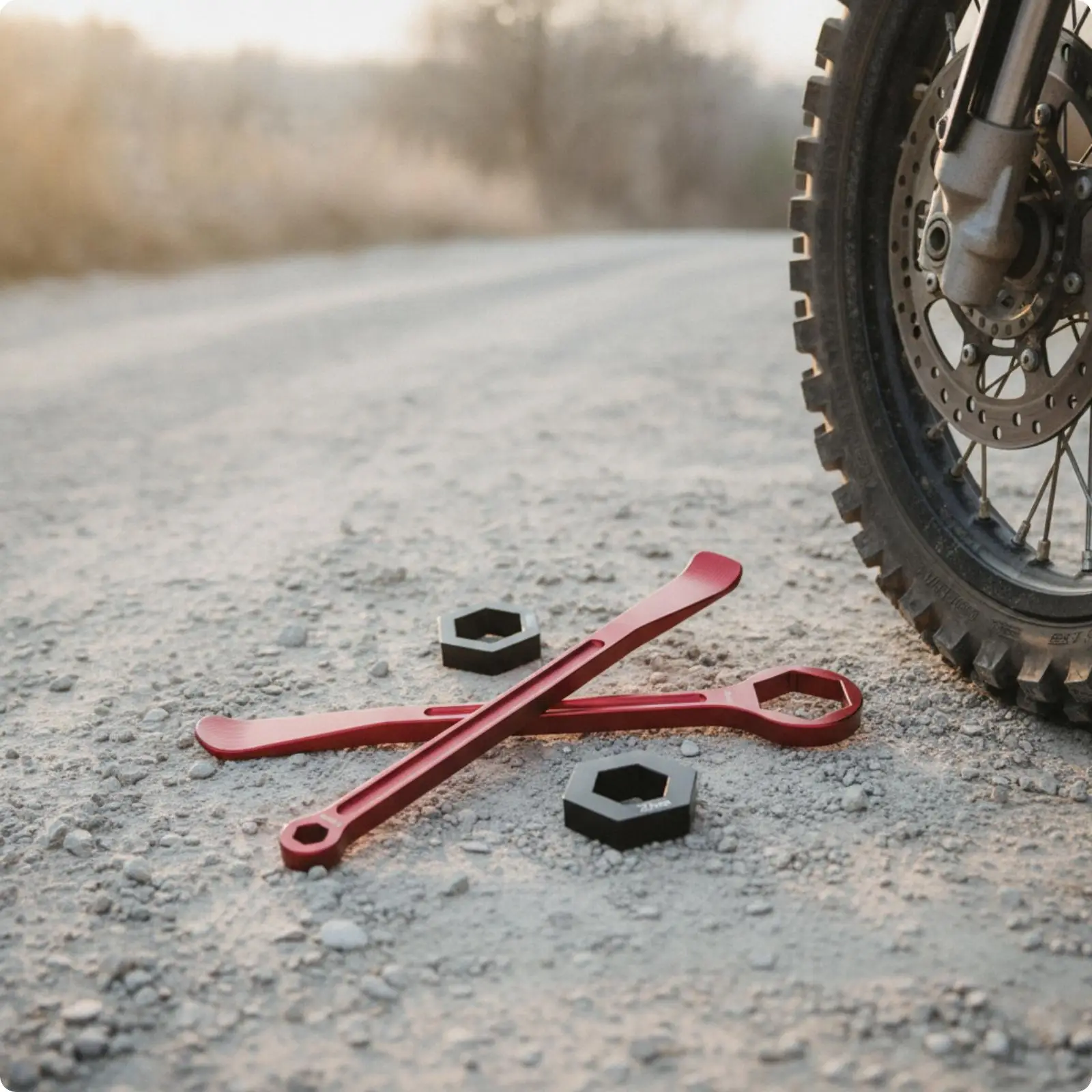 Bicycle Tire Replacement Tool Aluminum Alloy Tire Iron Pry Bar with 10mm Hex Socket for Quick Repair